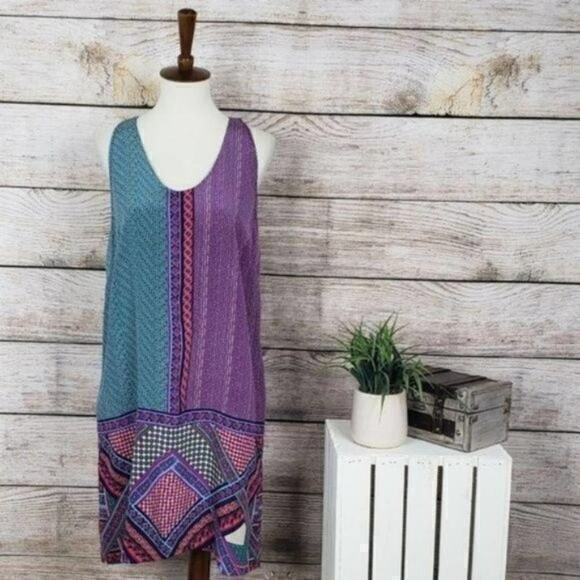Madison Marcus Geometric Silk Shift Dress XS - Picture 1 of 3